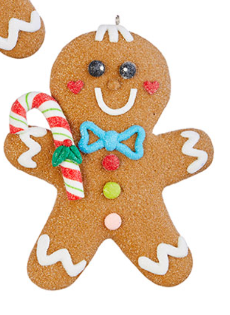 5" Gingerbread Man Ornament - Burlap and Bling Decor