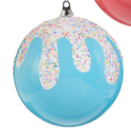10" Frosted with Sprinkles Ball Ornament- choose color - Burlap and Bling Decor