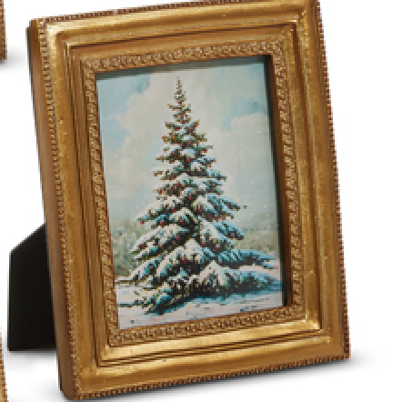 6" Traditional Winter Holiday Scene Framed Art choose one - Burlap and Bling Decor