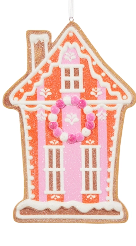 6" Vivid Jolly Gingerbread House Ornament choose one - Burlap and Bling Decor