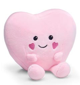 PLUSH 5" SMILE HEARTS Choose one color pink, lavender or mint - Burlap and Bling Decor
