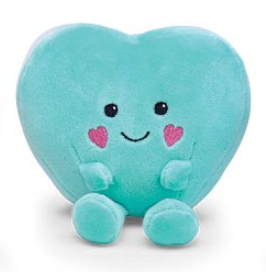PLUSH 5" SMILE HEARTS Choose one color pink, lavender or mint - Burlap and Bling Decor