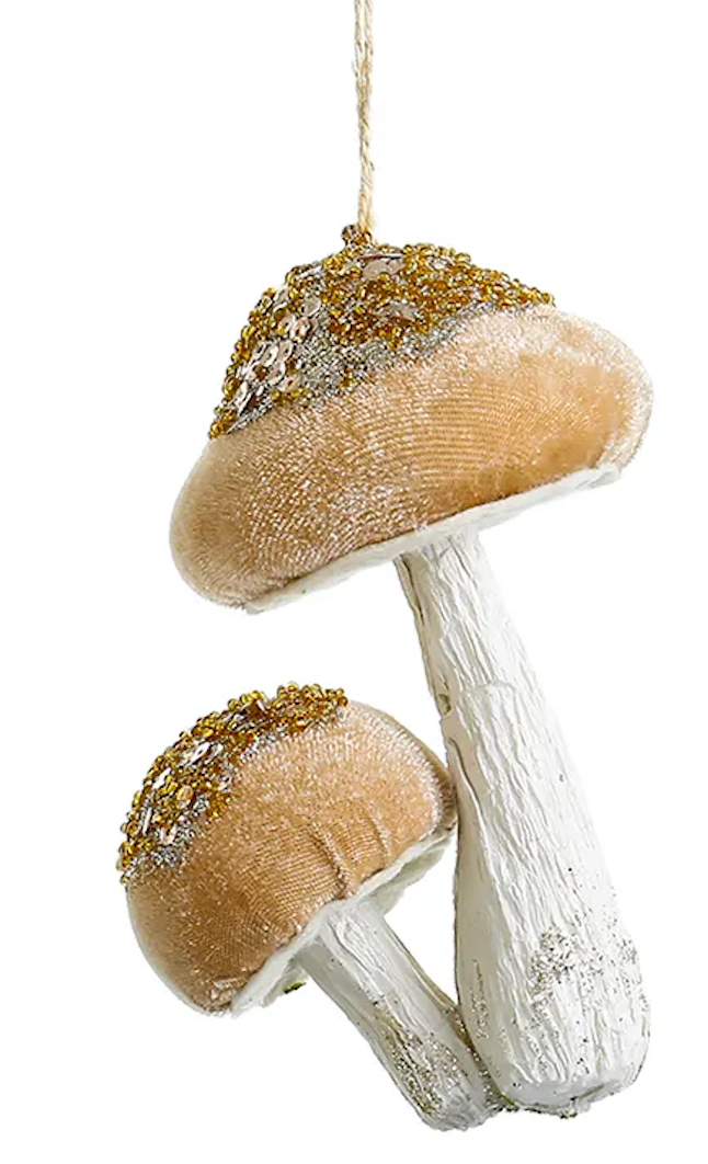 Mushroom Ornament Choose one CREAM OR WHITE 5.9" CHOOSE ONE - Burlap and Bling Decor