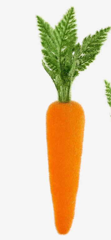 Flocked Orange Carrot - 3 Assorted sizes - Burlap and Bling Decor