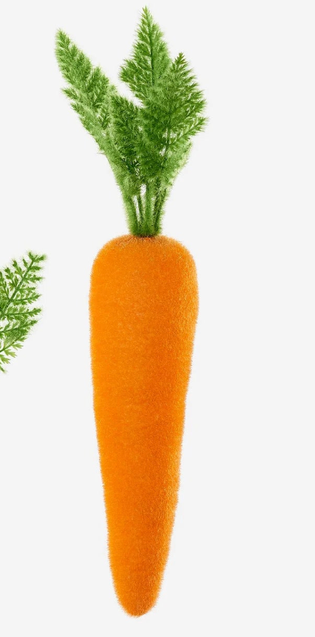 Flocked Orange Carrot - 3 Assorted sizes - Burlap and Bling Decor