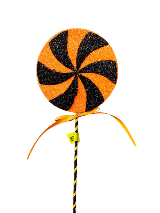 Lollipop Pick H18xDIA5 Orange/Black - Burlap and Bling Decor