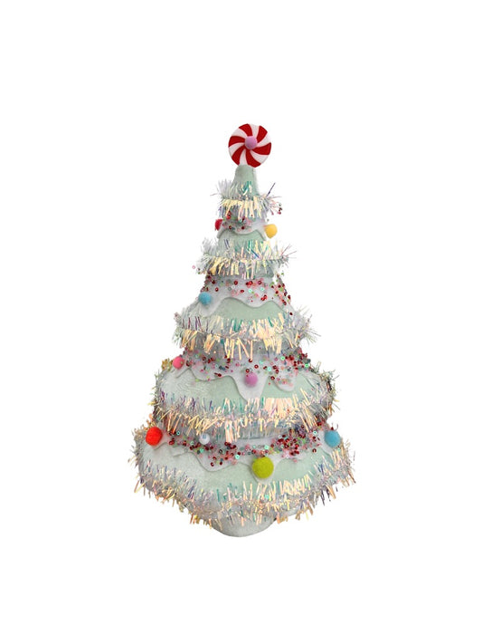 PEPPERMINT TINSEL TREE13''