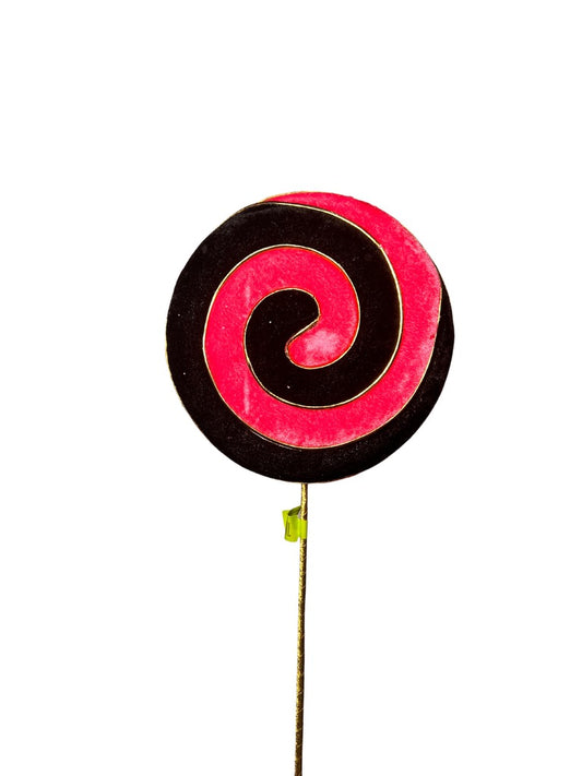 Lollipop Spray H23" x DIA 8" Pink Black - Burlap and Bling Decor