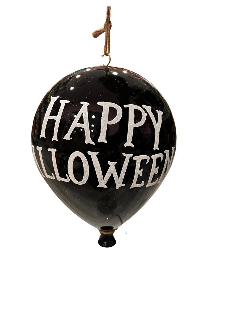 8" HAPPY HALLOWEEN BALLOON Black