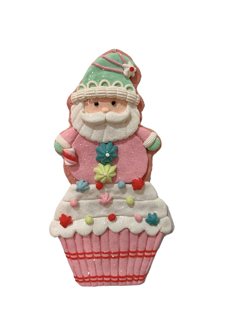 12" CLAYDOUGH SANTA CUPCAKE ORNAMENT