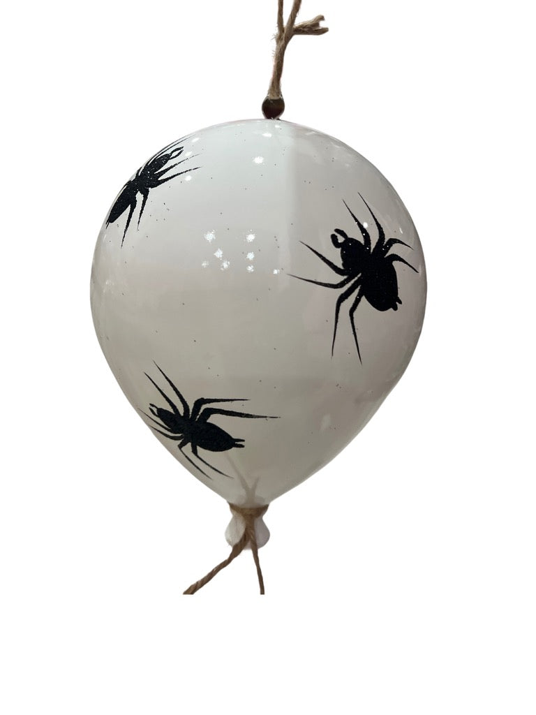 8"GLITTER SPIDER BALLOON White balloon - Burlap and Bling Decor