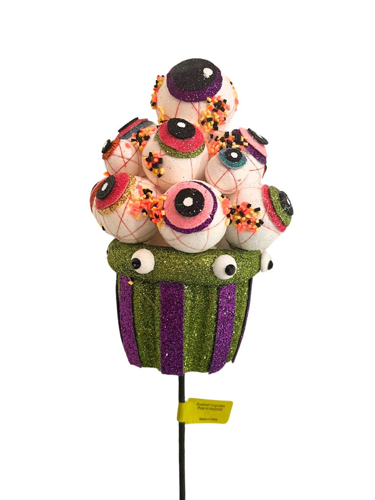 Eyeball Cupcake Pick - Burlap and Bling Decor