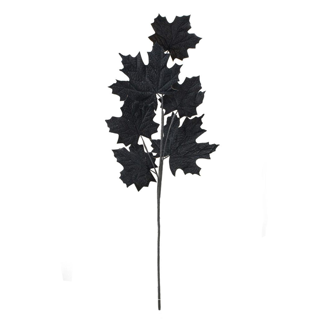 Black Velvet Maple Leaf Stem - Burlap and Bling Decor