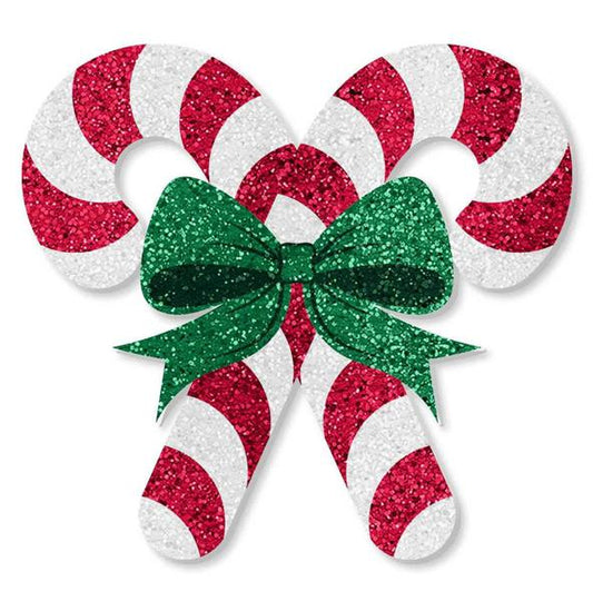 20"W GLITTERED EVA DOUBLE CANDY CANE - Burlap and Bling Decor