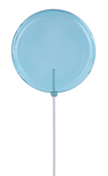150MM LOLLIPOP W/STICK, 13.75"OAL CLEAR ICE BLUE - Burlap and Bling Decor