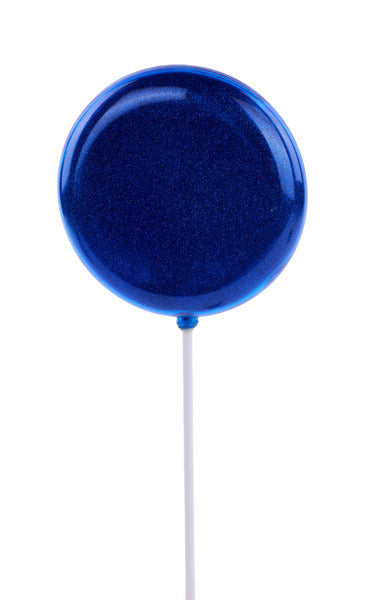 120MM GLTTR LOLLIPOP W/STICK, 11.75"OAL ROYAL BLUE - Burlap and Bling Decor