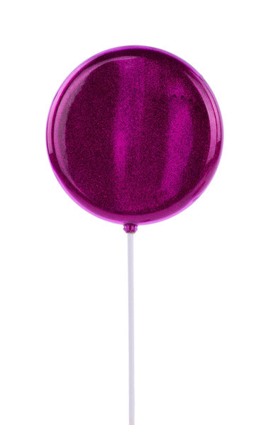 150MM GLTTR LOLLIPOP W/STICK, 13.75"OAL HOT PINK - Burlap and Bling Decor