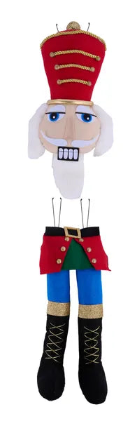 2PC SET 33"H NUTCRACKER DECOR BEIGE/RED/BLACK/BLUE/GOLD - Burlap and Bling Decor