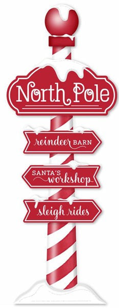 70"H GLITTER NORTH POLE ARROW PORCH SIGN - Burlap and Bling Decor