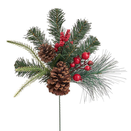 16" BERRY PINE CONE PINE SPRAY