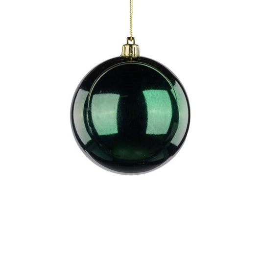 100MM V.P. SMOOTH BALL SHINY HUNTER GREEN - Burlap and Bling Decor