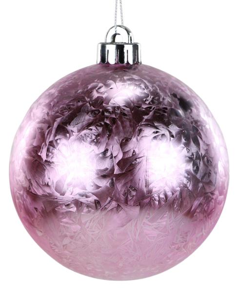 120MM FEATHER SMOOTH BALL ORN-ICY PINK