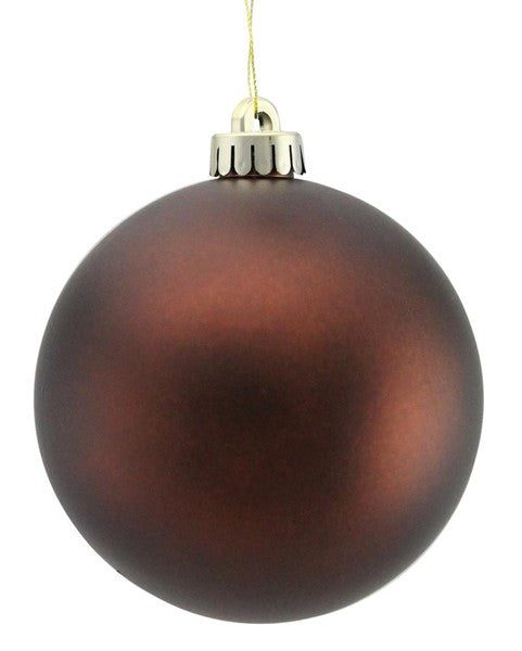 100MM V.P. SMOOTH BALL MATTE CHOCOLATE BROWN - Burlap and Bling Decor