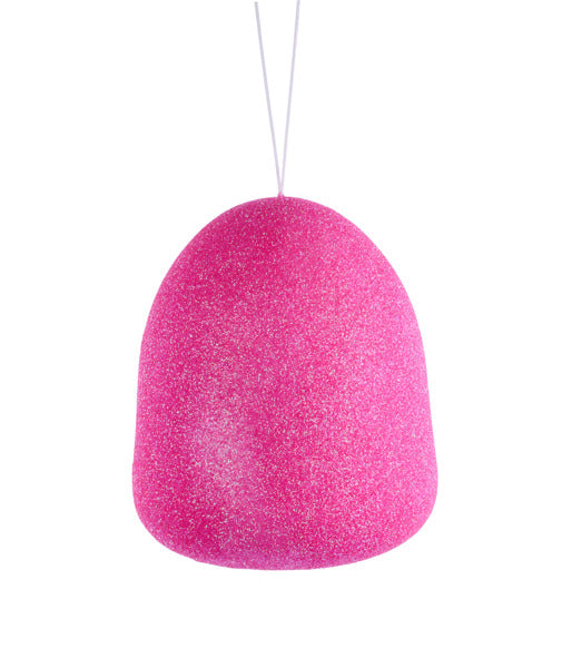 5"H X 4.25"DIA GLITTER GUMDROP ORN PINK - Burlap and Bling Decor