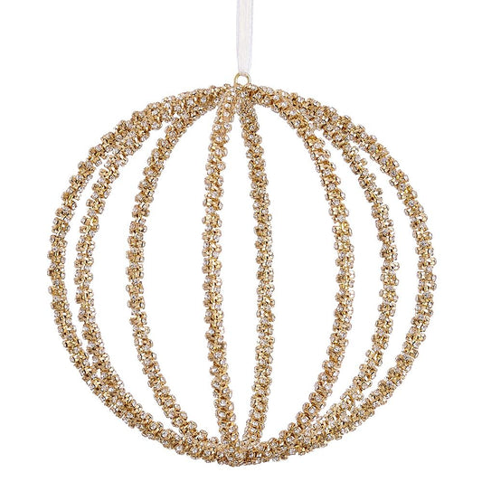 6" Gold Diamond Ball Ornament