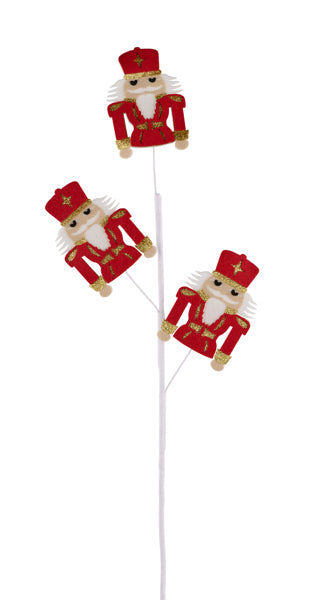 30"H FELT/FABRIC NUTCRACKER SPRAY WHITE/BLACK/RED - Burlap and Bling Decor