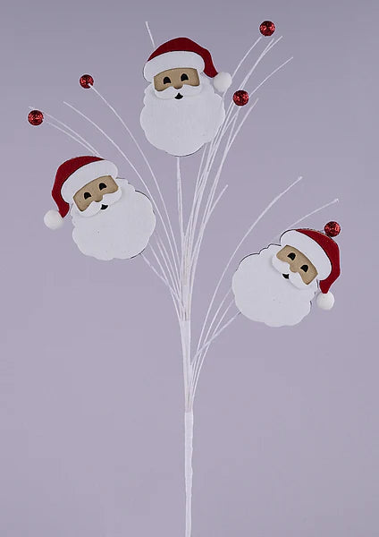 23"L GLTTR/FELT SANTA CLAUS SPRAY BEIGE/RED/WHITE