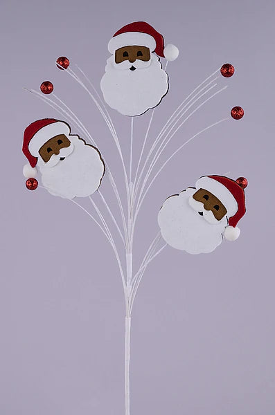 23"L GLTTR/FELT SANTA CLAUS SPRAY BROWN/RED/WHITE