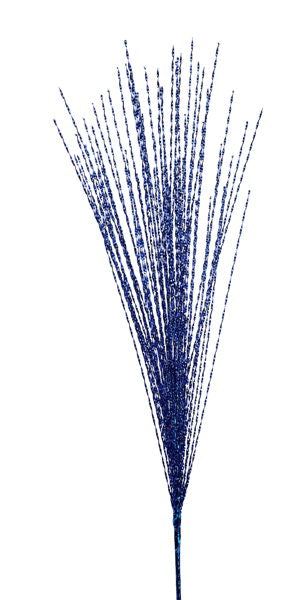 32"L METALLIC TWISTED GRASS SPRAY ROYAL BLUE