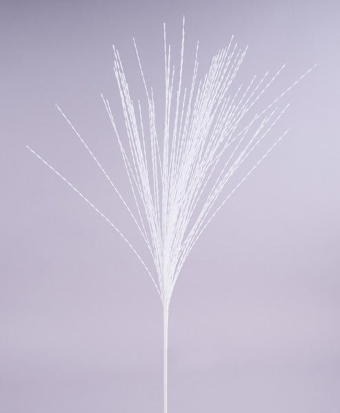 32"L METALLIC TWISTED GRASS SPRAY WHITE