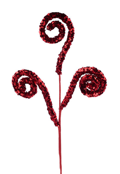 27" SEQUIN COIL SPRAY RED - Burlap and Bling Decor