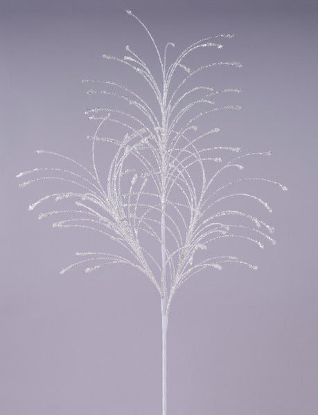 35"L GLTTR/HEX GLTTR FISHLINE SPRAY WHITE - Burlap and Bling Decor