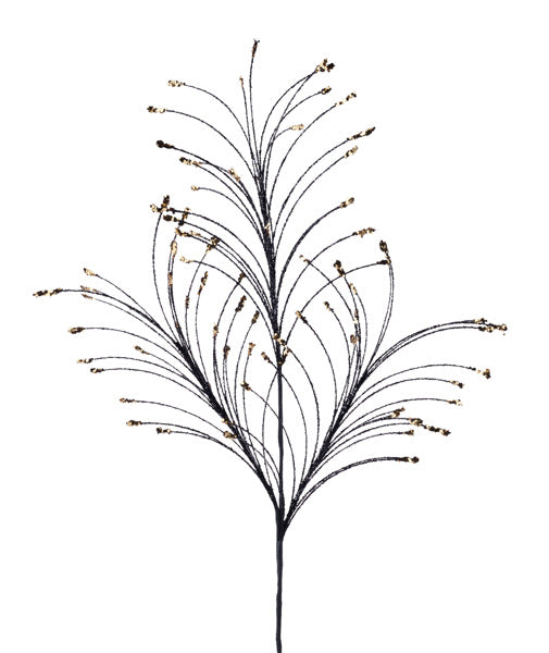35"L GLTTR/HEX GLTTR FISHLINE SPRAY BLACK/DARK GOLD - Burlap and Bling Decor