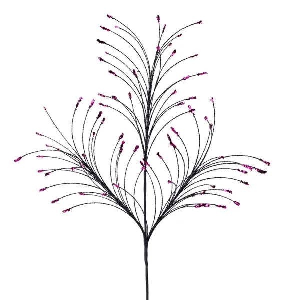 35"L GLTTR/HEX GLTTR FISHLINE SPRAY BLACK/HOT PINK - Burlap and Bling Decor