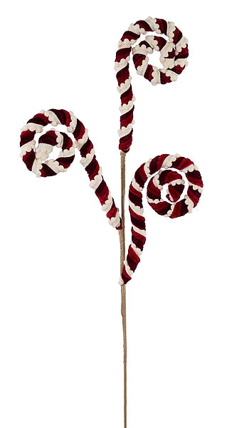 VELVET SNOWBALL COIL SPRAY DARK RED/BURGUNDY/IVORY