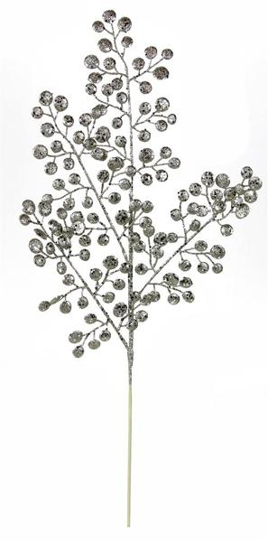 33"L GLITTER ROUND LEAF SPRAY CHAMPAGNE - Burlap and Bling Decor