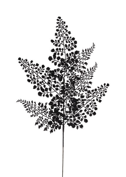 23"L GLITTER MAIDENHAIR FERN SPRAY BLACK - Burlap and Bling Decor
