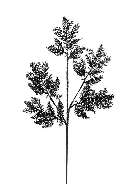 28"L GLITTER/HEX GLITTER CEDAR SPRAY BLACK - Burlap and Bling Decor