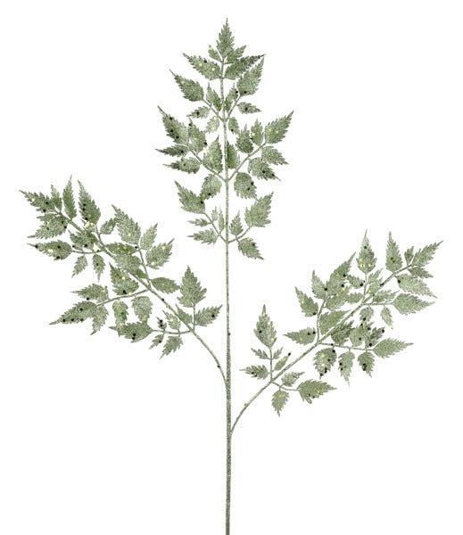 25"L GLITTER FERN SPRAY SAGE GREEN - Burlap and Bling Decor