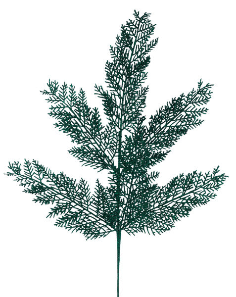 29"L GLITTER FERN SPRAY HUNTER GREEN - Burlap and Bling Decor