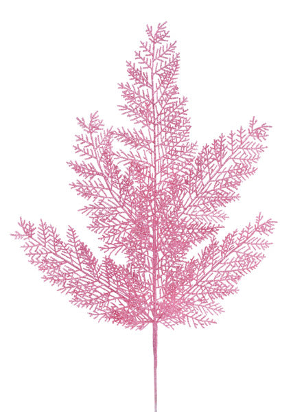 29"L GLITTER FERN SPRAY PINK - Burlap and Bling Decor