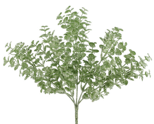 12"L GLITTER BOXWOOD BUSH SAGE GREEN - Burlap and Bling Decor