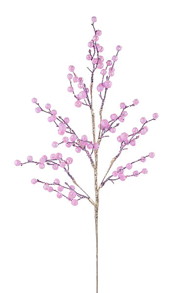 24"L GLITTER BERRY SPRAY PINK