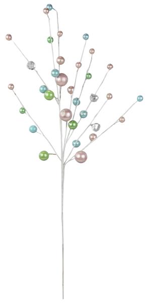 25"L GLITTERED BALL/DIAMOND SPRAY PEARL PINK/LIME/TURQUOISE - Burlap and Bling Decor