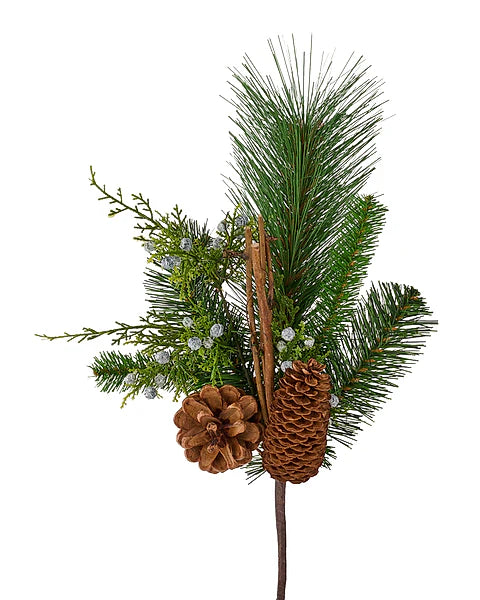 15.5"PINE, JUNIPER,PINECONE SPRAY