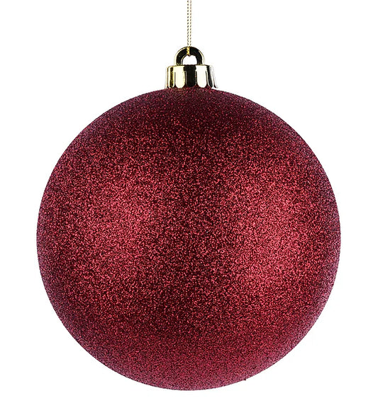 120MM GLITTERED BALL BURGUNDY